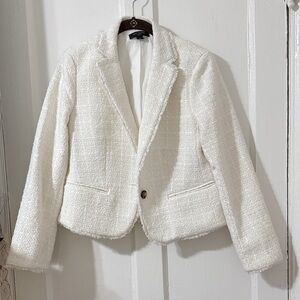 Ann Taylor Tweed White Blazer